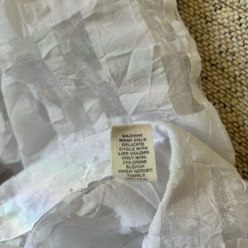 Marsh Landing White Modernist Burnout Gauze Funky Art-to-Wear Button Down Sz L - Picture 8 of 11